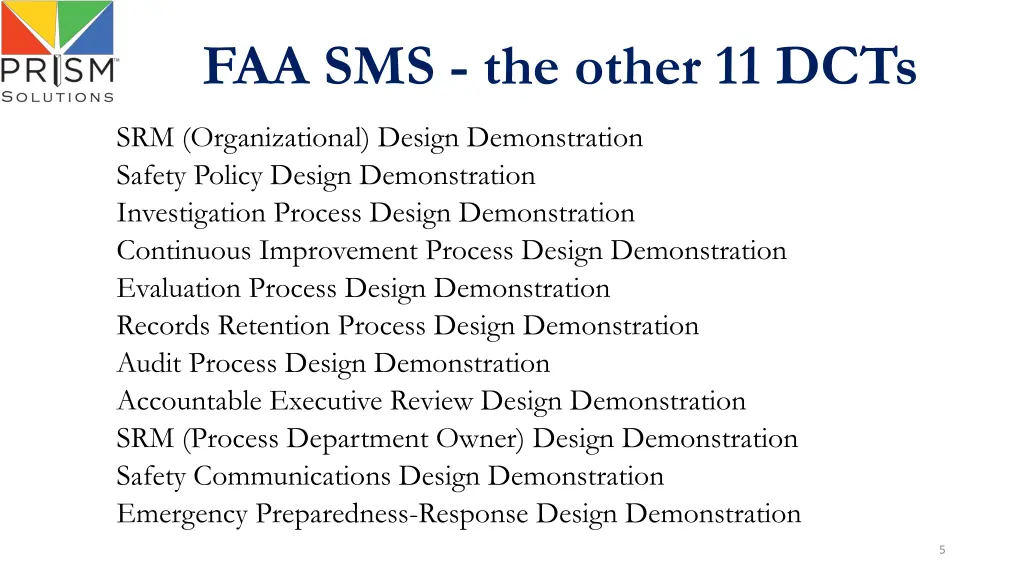 faa sms the other 11 dcts