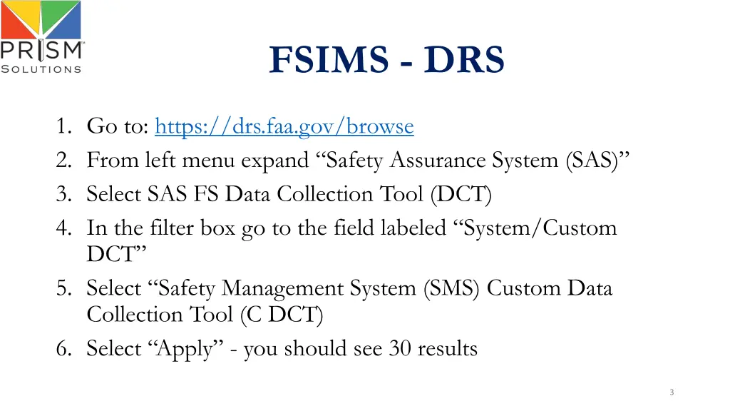 fsims drs