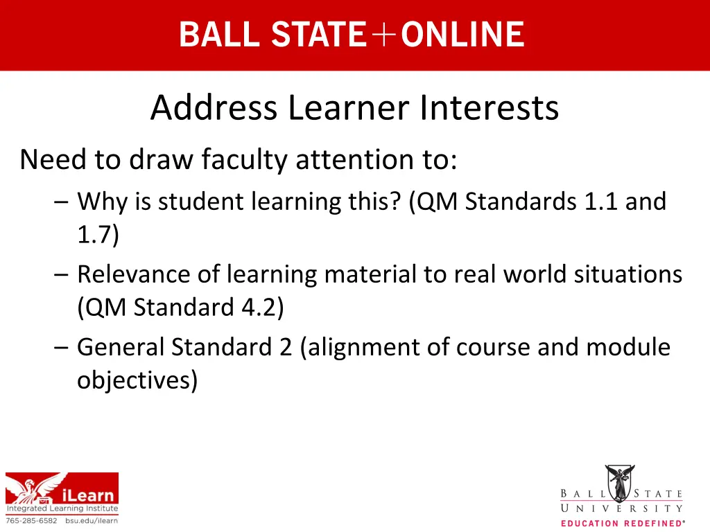address learner interests