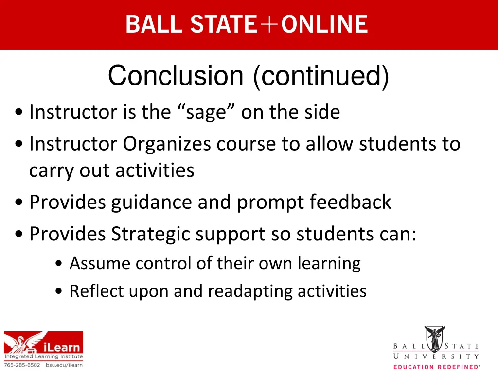 conclusion continued instructor is the sage