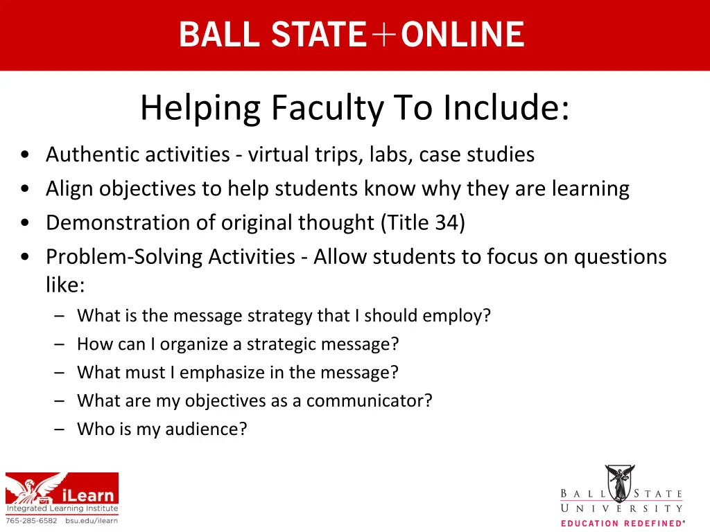 helping faculty to include