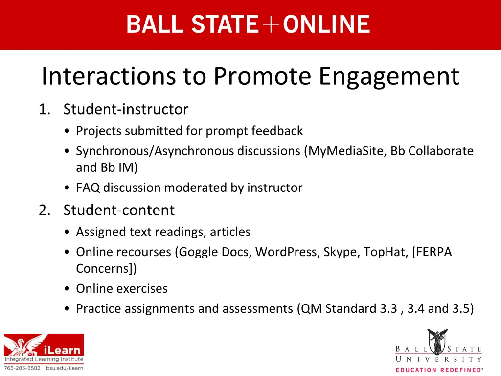 interactions to promote engagement