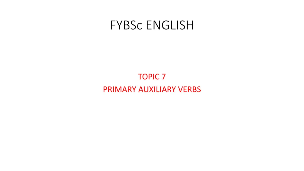 fybsc english