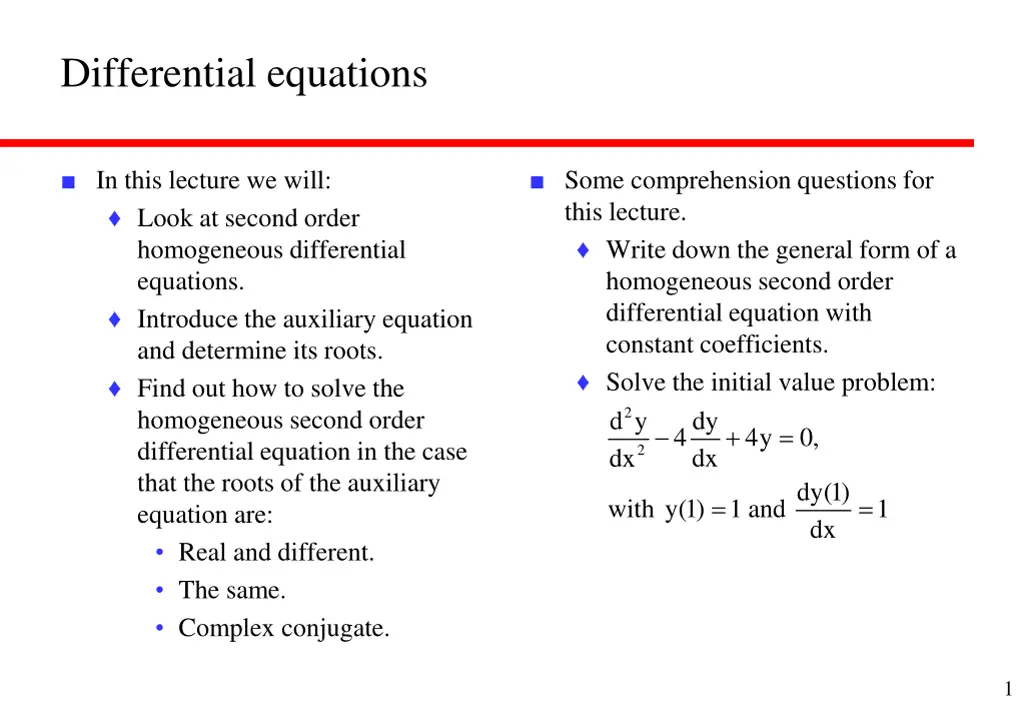 differential equations