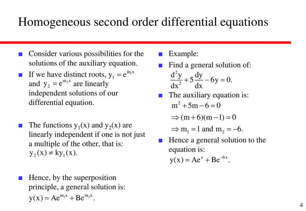 homogeneous second order differential equations 2