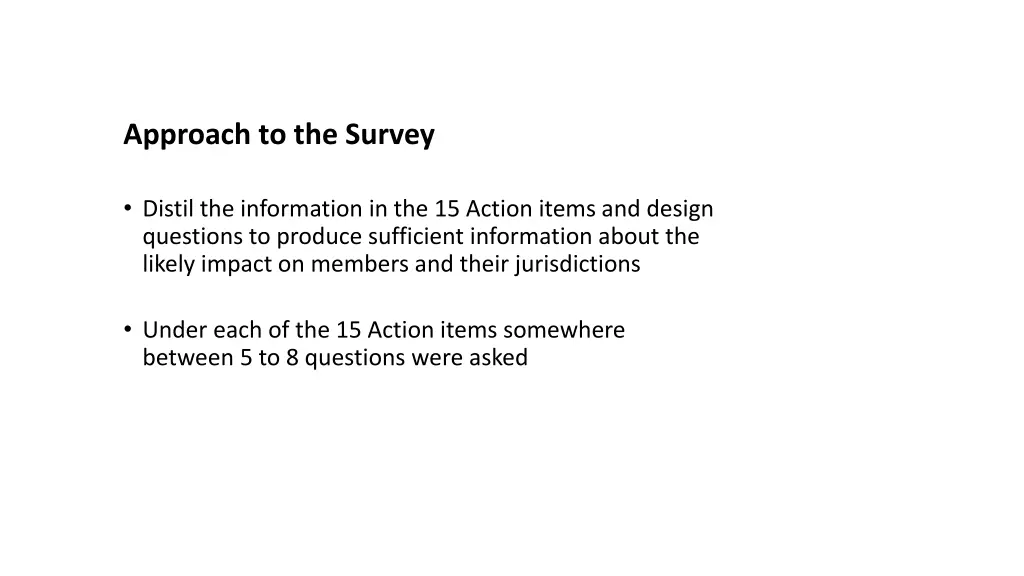 approach to the survey