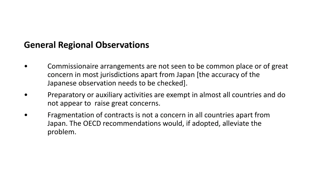 general regional observations