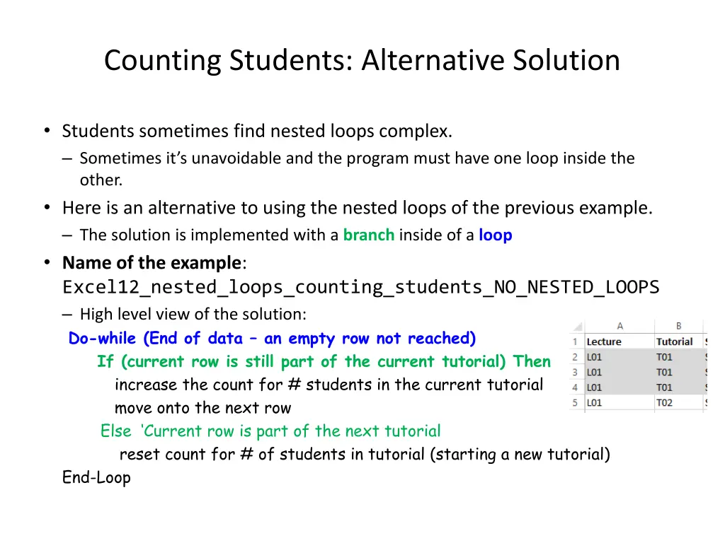 counting students alternative solution