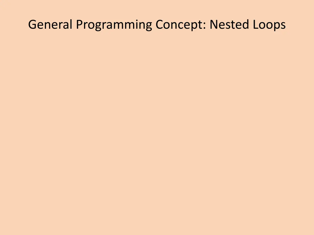 general programming concept nested loops