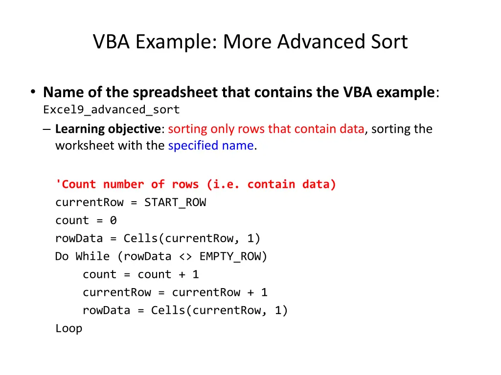 vba example more advanced sort