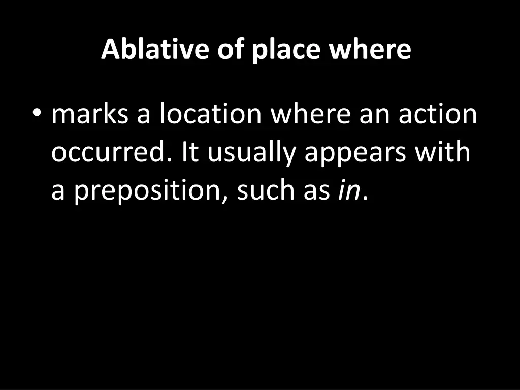 ablative of place where