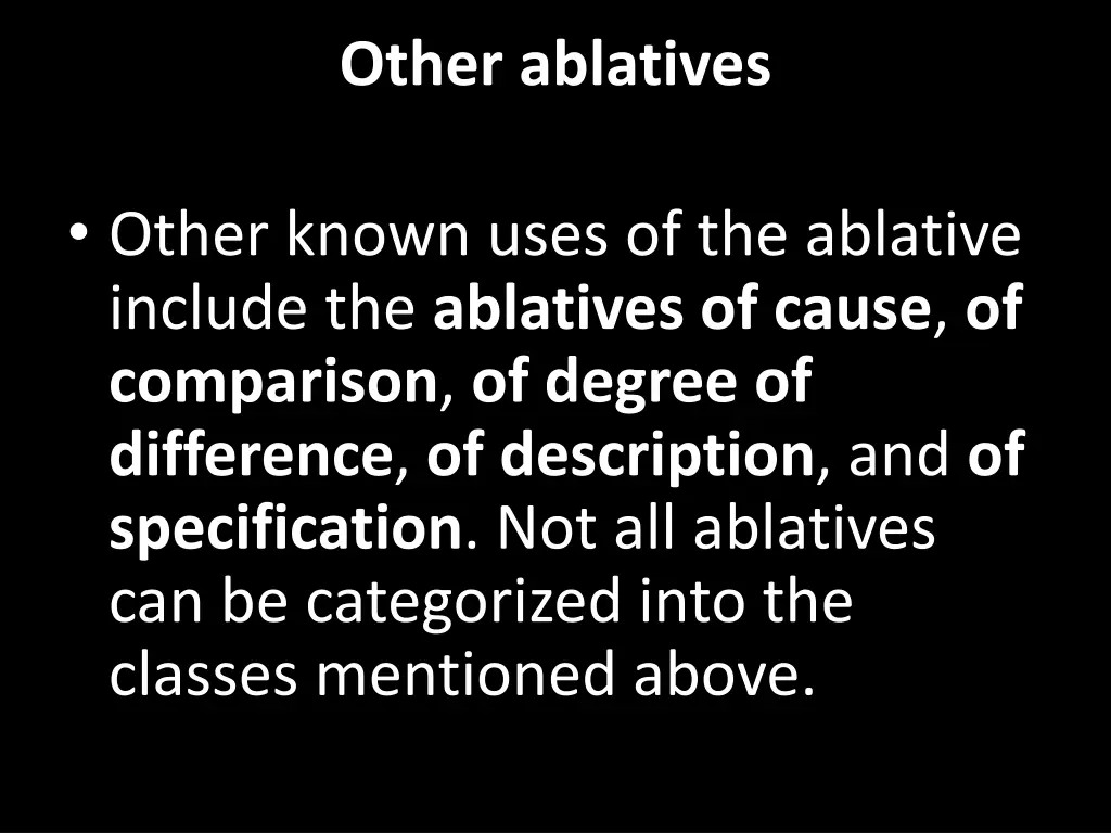 other ablatives