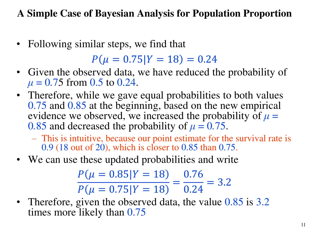 a simple case of bayesian analysis for population 7