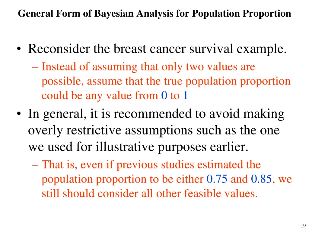 general form of bayesian analysis for population 3