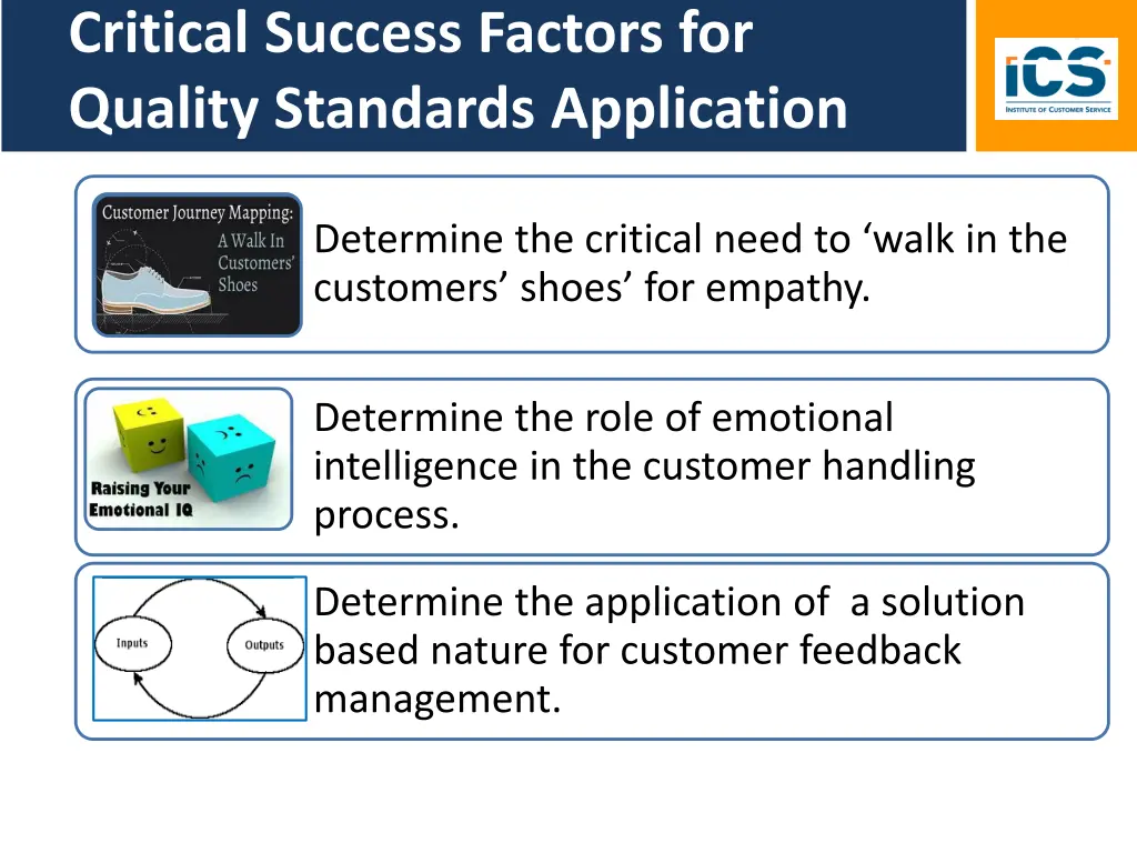 critical success factors for quality standards 1