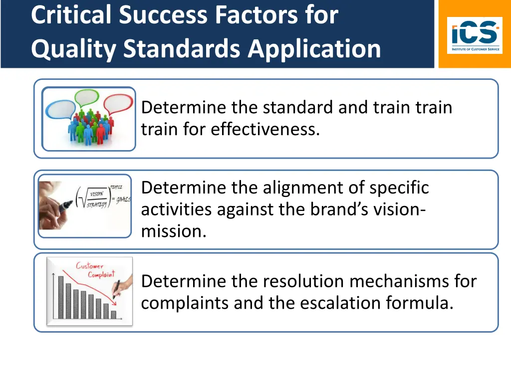 critical success factors for quality standards