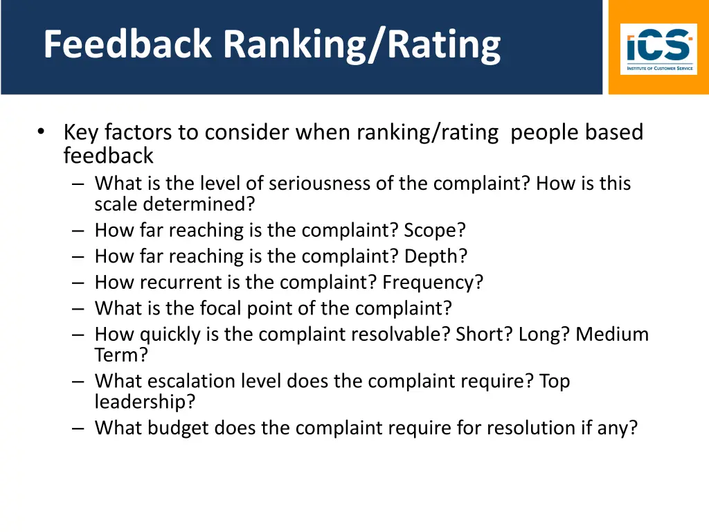 feedback ranking rating
