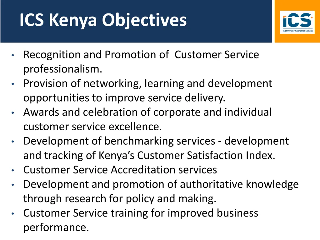 ics kenya objectives