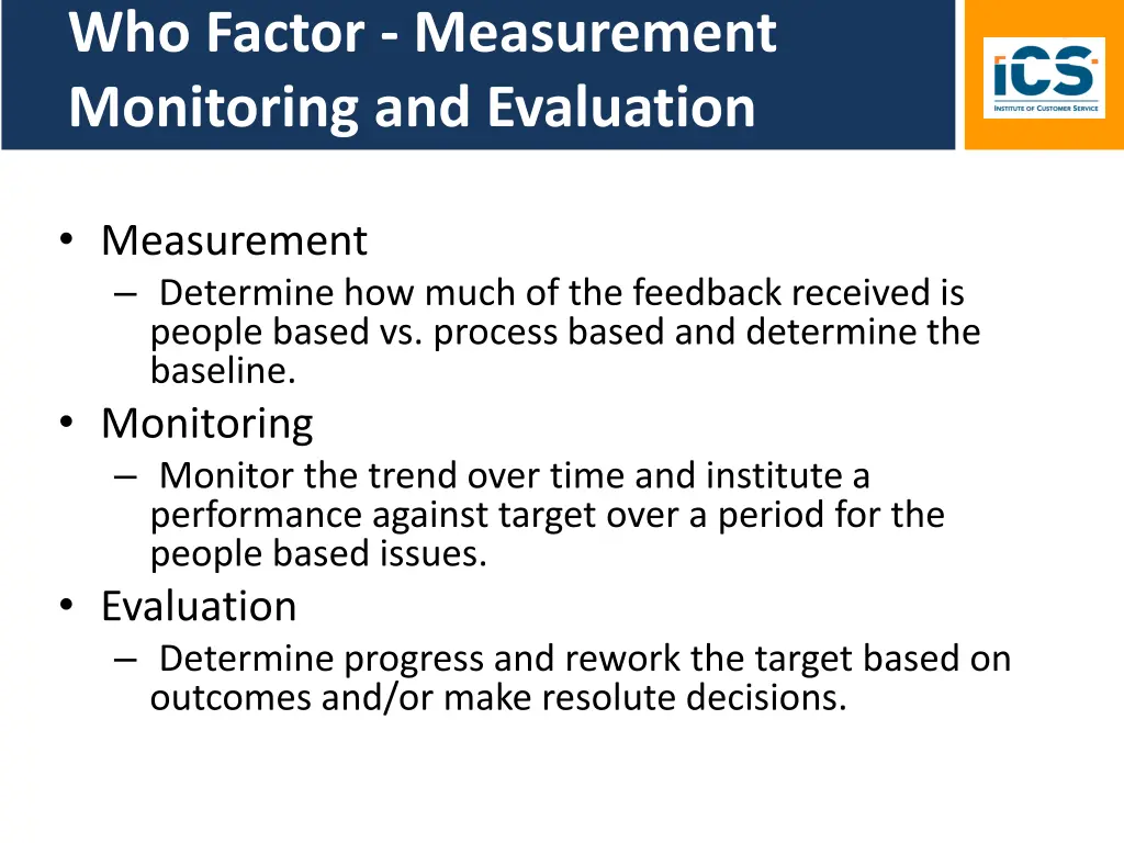 who factor measurement monitoring and evaluation