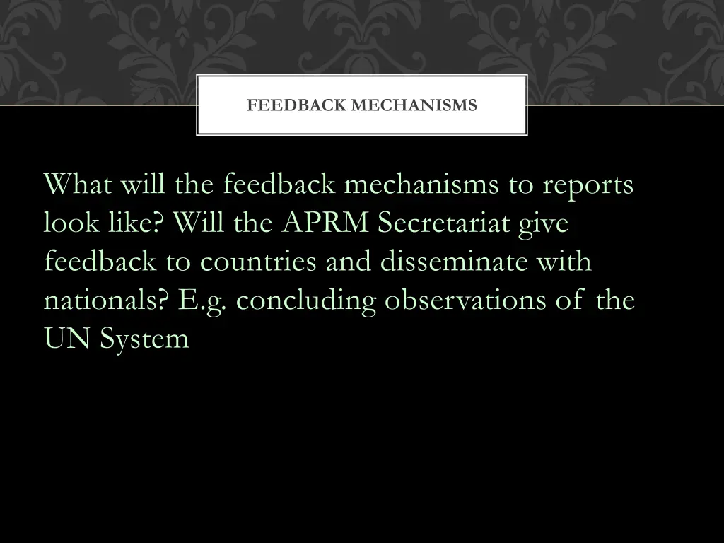 feedback mechanisms