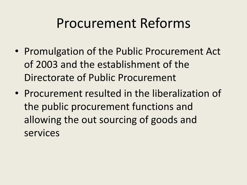 procurement reforms