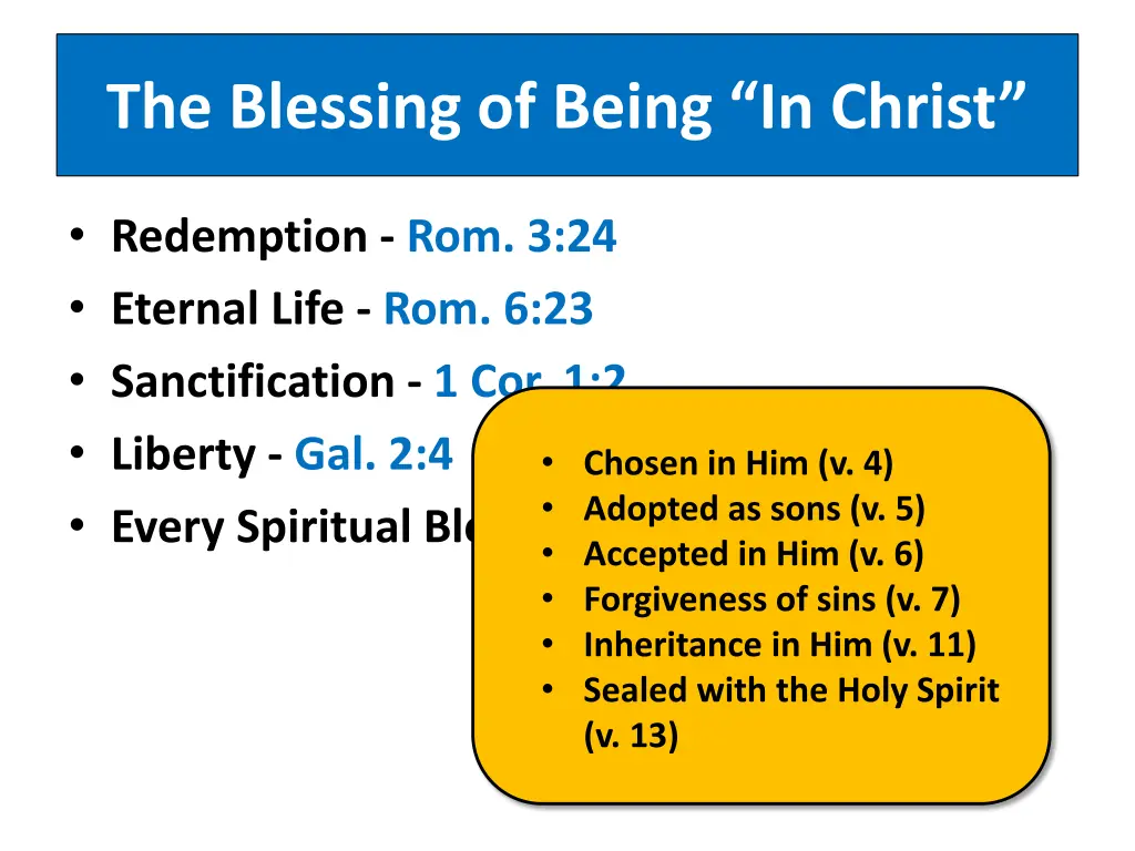 the blessing of being in christ 1
