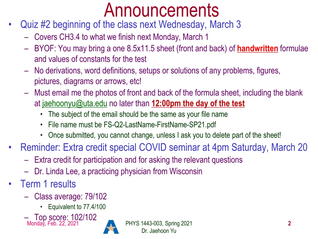 announcements