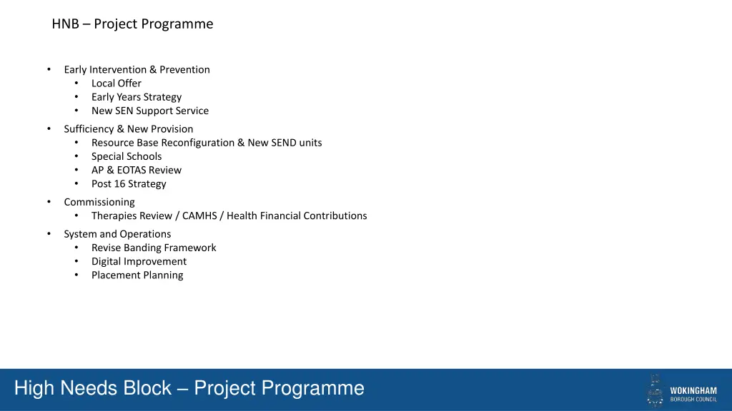 hnb project programme