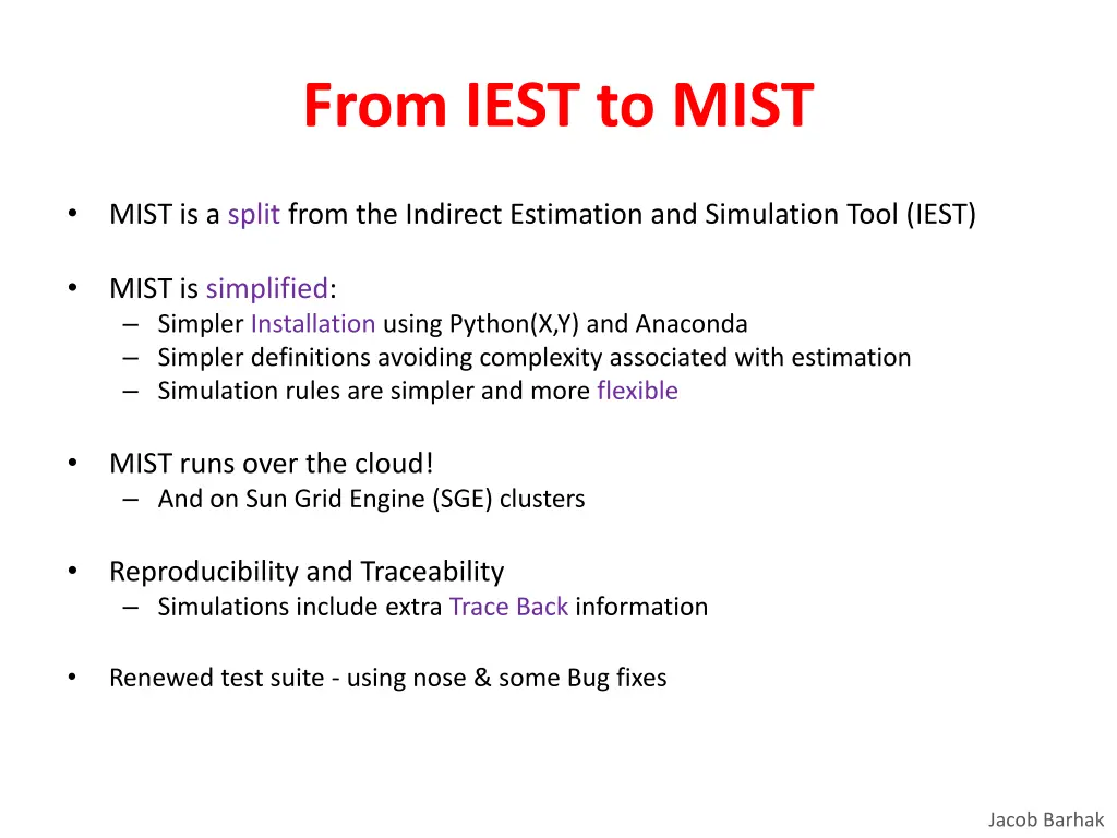 from iest to mist
