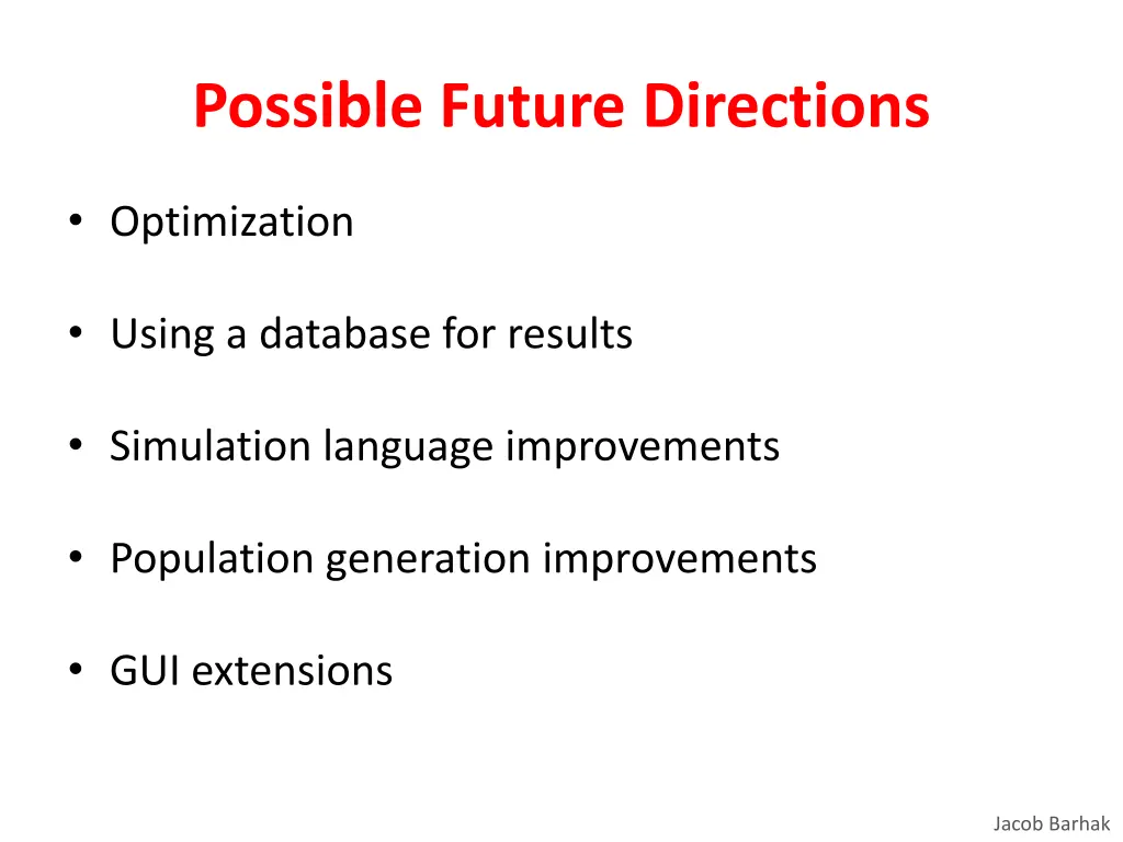 possible future directions