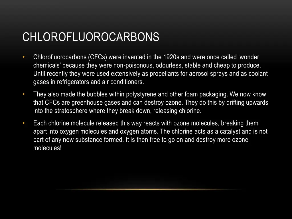 chlorofluorocarbons