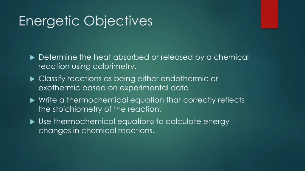 energetic objectives