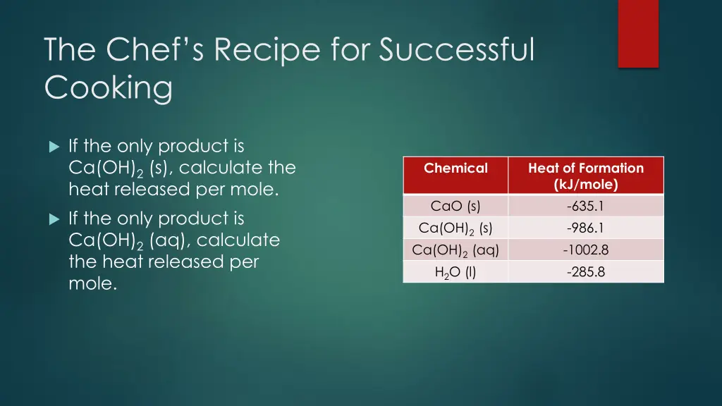 the chef s recipe for successful cooking