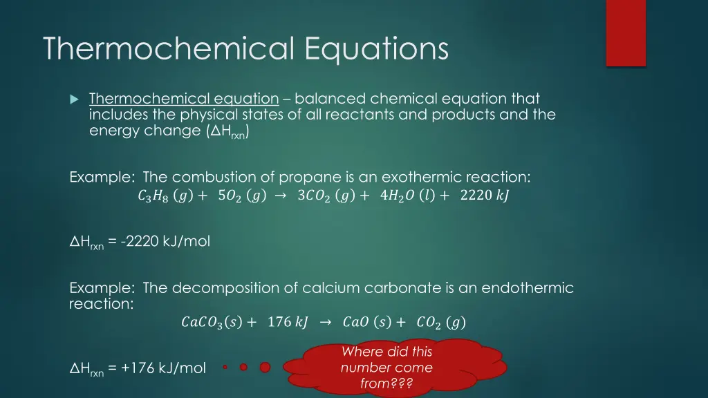 thermochemical equations