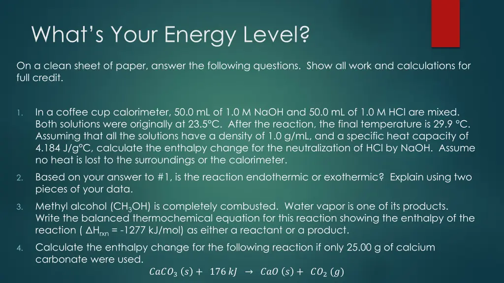 what s your energy level