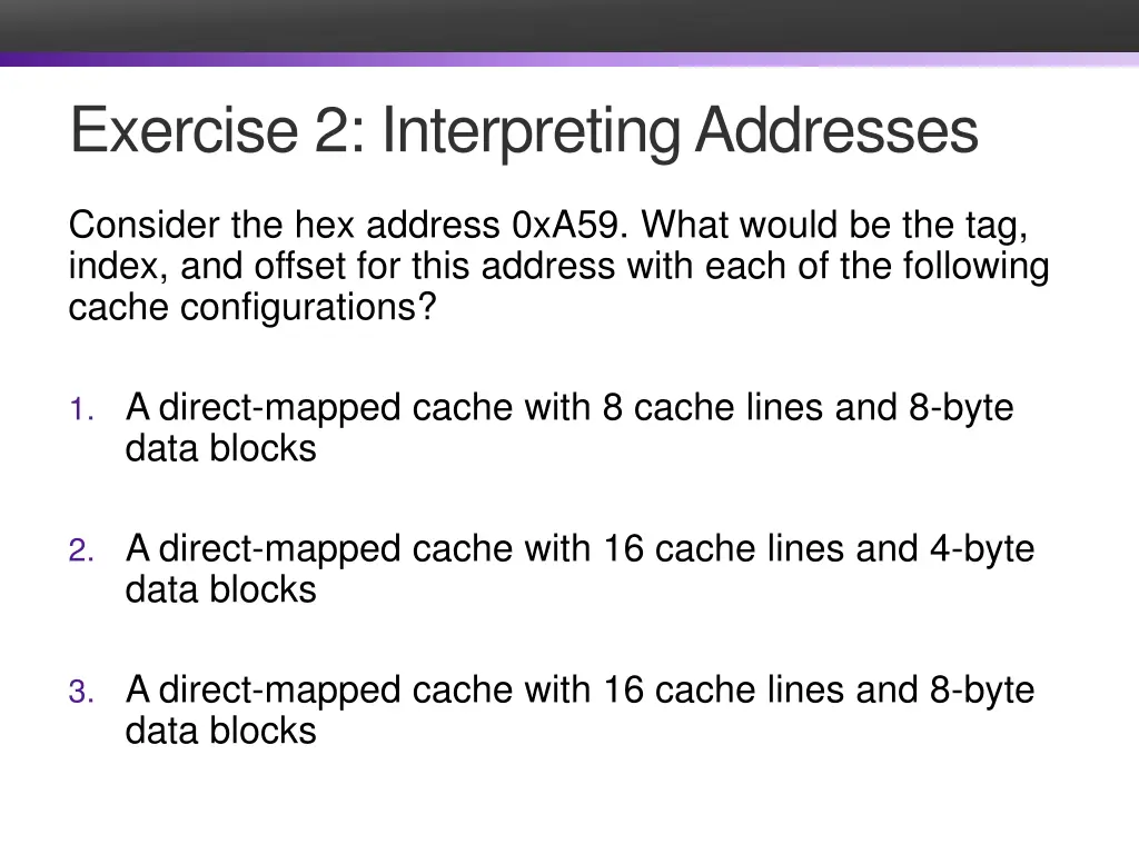 exercise 2 interpreting addresses