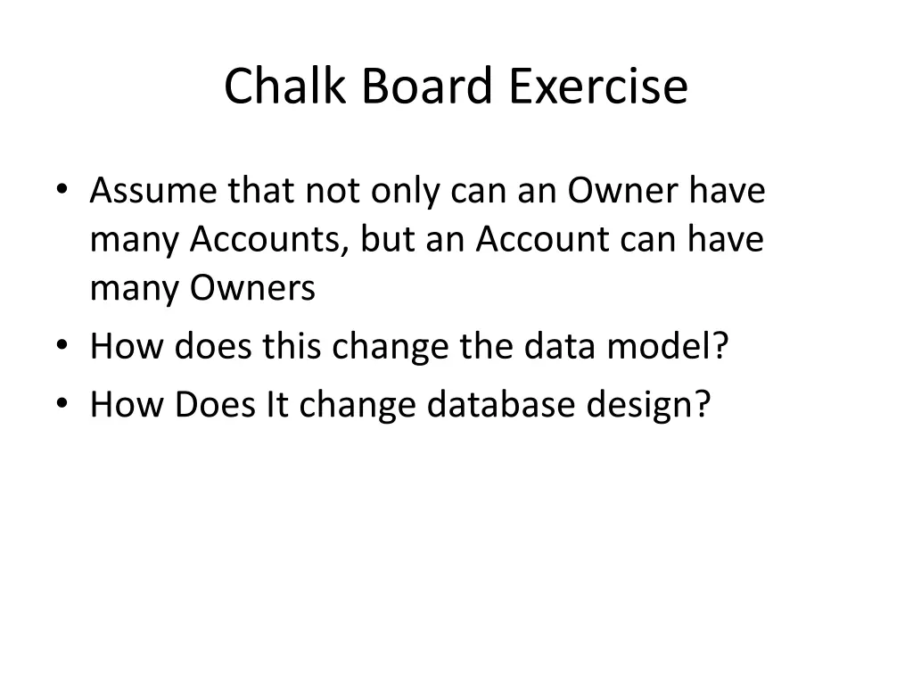 chalk board exercise