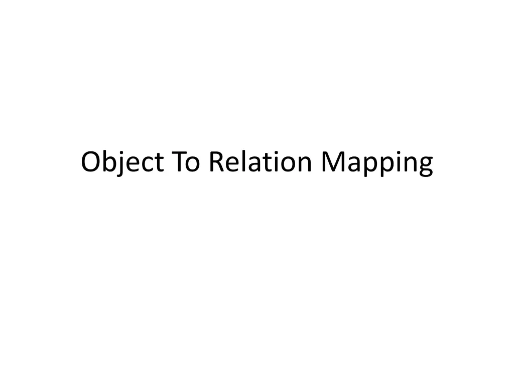 object to relation mapping