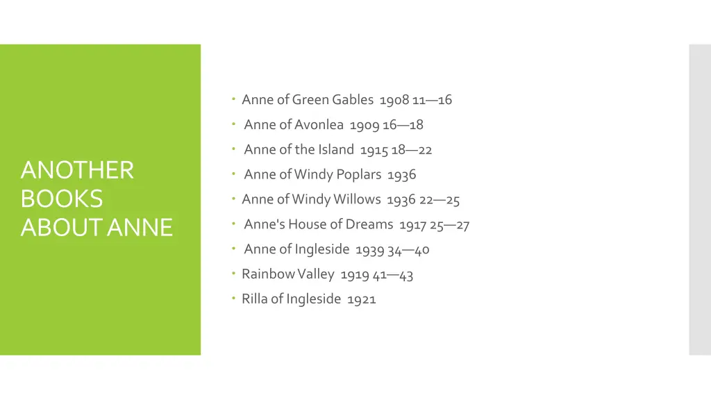 anne of green gables 1908 11 16