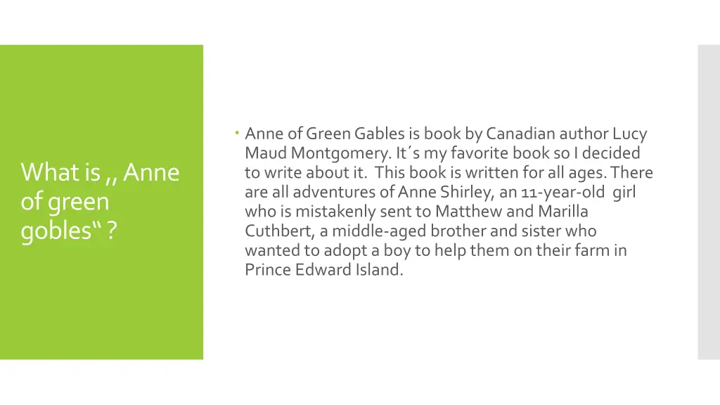 anne of green gables is book by canadian author