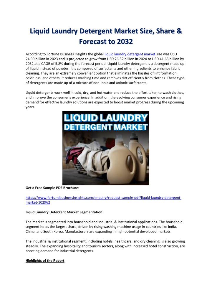 liquid laundry detergent market size share