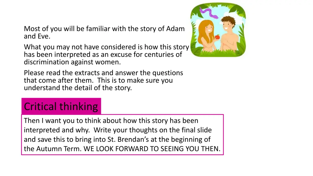 most of you will be familiar with the story