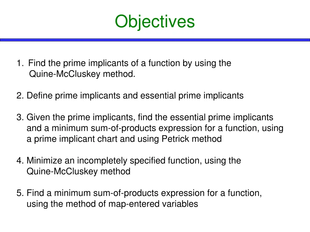 objectives