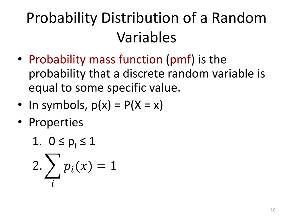 probability distribution of a random variables