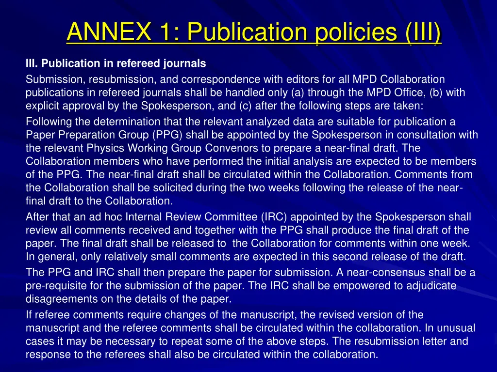 annex 1 publication policies iii