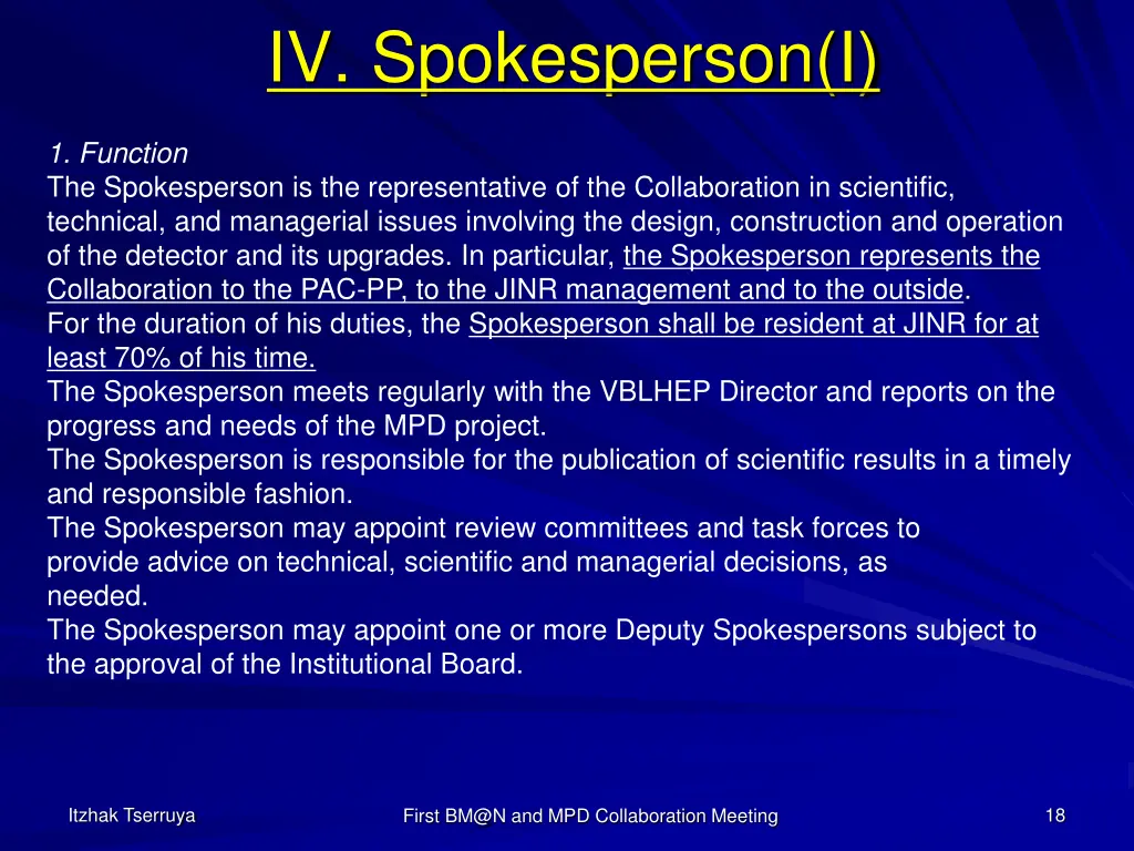 iv spokesperson i