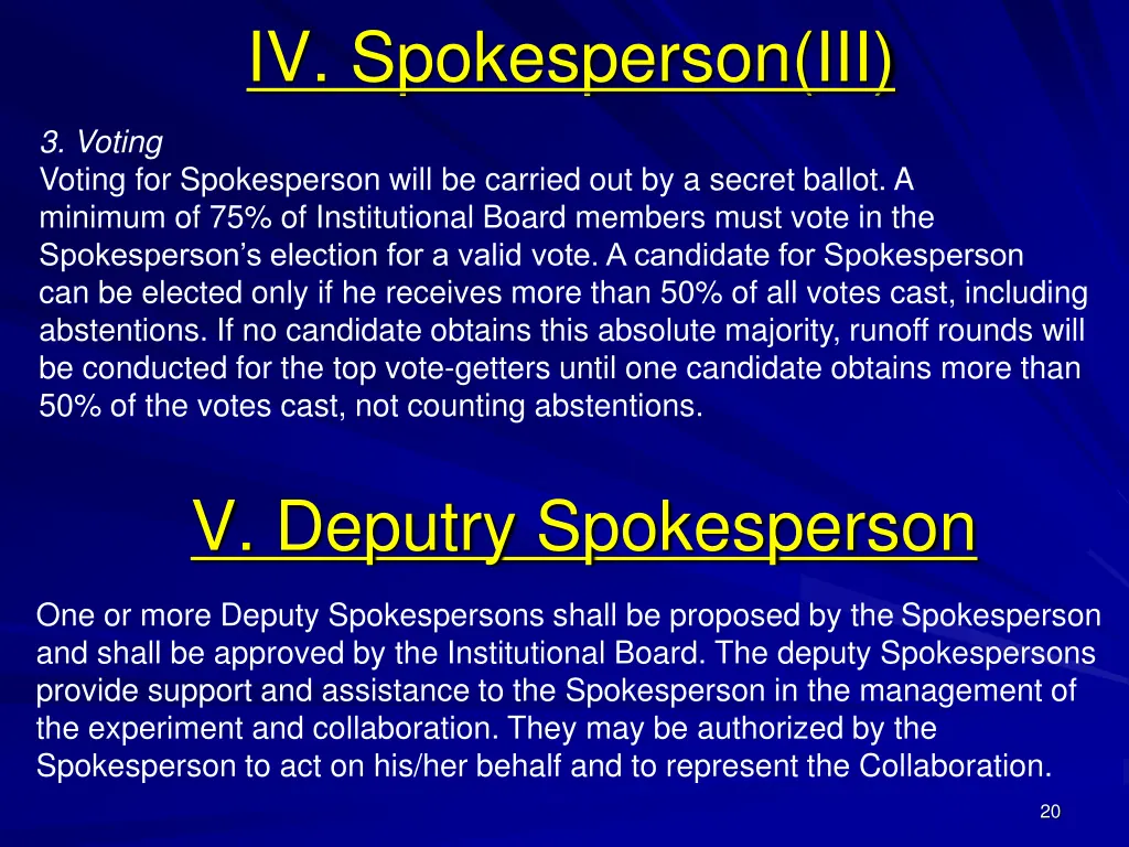 iv spokesperson iii