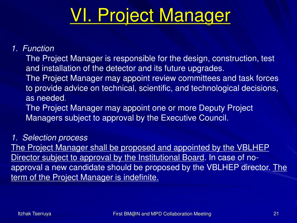 vi project manager