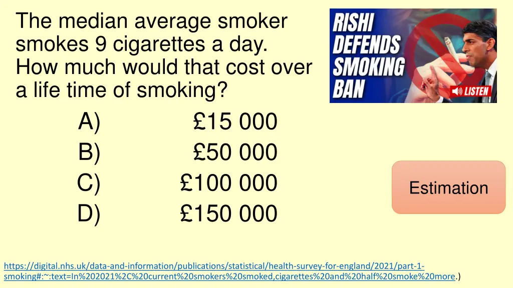 the median average smoker smokes 9 cigarettes