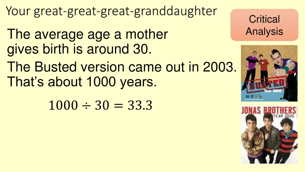 your great great great granddaughter 1